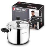 Bergner TriPro Tri-Ply Stainless Steel 5 L Inner Lid Pressure Cooker, Bakelite Safe Grip Handle, Triply Bottom, Healthy Cooking, Even and Faster Heating – Induction and Gas Stove Ready