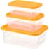 PEARLPET Click n Seal Plastic Kitchen Storage Container Set of 2 Pcs (700 ml, Square shape, Green)