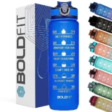 Boldfit Water Bottles Sipper Bottle for Adults, Kids,Unbreakable Motivational Water Bottle Time Mark Sipper with Straw & Time for Gym Office School Home Water Bottle for Kids – Blue