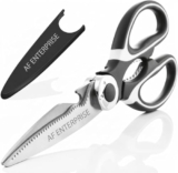 Multi Purpose Kitchen Scissors Premium Stainless Steel Heavy Duty Kitchen Shears with Bottle Opener | Food Scissors for Meat, Chicken, Seafood, Vegetables, Herbs & BBQ | Strong Grip Non-Slip Handle