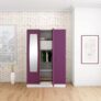 Interio by Godrej Almirah Slimline 3-Door Steel Almirah, Cupboard for Clothes (Textured Purple), 1-Year Warranty, 6 Shelves, 1 Locker, 2 Drawers and Mirror