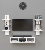 Spyder Craft Tokyo Engineering Wood Wall Mount TV Entertainment Unit Set Top Box Stand/TV Cabinet with Shelves for Books & Dcor Display Unit Bed Living Room Upto 60 Inches