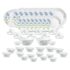 Larah by Borosil Red Mist Fluted Series Opalware Dinner Set | 21 Pieces for Family of 6 | Microwave & Dishwasher Safe | Bone-Ash Free | Crockery Set for Dining & Gifting | Plates & Bowls | White