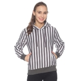 Campus Sutra Women’s Cotton Hooded Neck Sweatshirt (CTWIN22_HSTP_W_PLN_WHGR_Grey:White_M)
