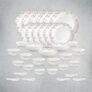 La Opala Opal Glass Crockery | for Family of 6 | Dinner Set 35 pcs Spring Meadows | Plates & Bowls for Dining | Microwave Safe | 100% Vegetarian | Extra Strong | Extra Light & White