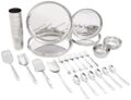 Amazon Brand – Solimo Stainless Steel Dinner Set | Solid | 44 Pieces | Silver