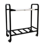 Homly Uni Base Inverter Battery UPS Trolley Stand with 360° Rotating Lockable Wheels | Compact & Rust Resistant Inverter Stand for Home | Supports 1 Inverter & 1 Battery Upto 100 kg – Black & White