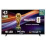 Hisense 108 cm (43 inches) E6N Series 4K Ultra HD Smart LED Google TV 43E6N (Black)