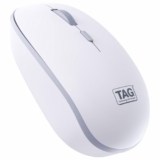 TAG WM500 White/Grey Wireless Mouse, 2.4GHz USB Receiver, Dedicated DPI Button (800/1200/1600), 4 Buttons, Ambidextrous & Light, Power-Saving, 10m Range, 1x AA Battery, Supports Windows/Mac/Linux/iOS
