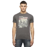 Pepe Jeans Men’s Cotton Slim Fit Graphic Printed T-Shirts, Grey, Medium