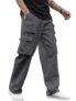 DERIKE Men Cargo Pants 100% Cotton | Relaxed Fit Utility Cargos for Men with 6 Pockets | Breathable Durable Fabric | Casual Streetwear Travel & Outdoor Pants (in, Alpha, S, Regular, Grey)
