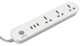 Havells USB Star – 3+1 Extension Board| 1.5Mtr Copper ISI Certified Wire | Surge and Spike Protection | 3 Universal Sockets and 3 USB Ports, 3.1 Amp| 6A, 240 V AC | LED Indicator | Home & Office Use
