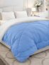 Monte Carlo Polyester Comforter Double Bed | 200 GSM Lightweight & Reversible | Soft Quilt for Mild Winter | Easy Care All Season Comforter (Blue/Grey) | 87 x 94 Inches