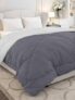 Monte Carlo Polyester Comforter Double Bed | 200 GSM Lightweight & Reversible | Soft Quilt for Mild Winter | Easy Care All Season Comforter (Charcole) | 87 x 94 Inches