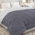 Monte Carlo Polyester Comforter Double Bed | 200 GSM Lightweight & Reversible | Soft Quilt for Mild Winter | Easy Care All Season Comforter (Blue/Grey) | 87 x 94 Inches