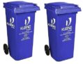 CELLO Plastic Manual-Lift Garbage Waste Dustbin with Wheel 120 LTR BLUE//BLUE (COMBO)