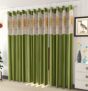 Galaxy Home Decor Floral Net Curtains for Window 6 Feet, Pack of 2, Green (Green, Window 6 Feet)