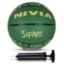 Nivia Safari Basketball, As per Basic Standard, 8 Panels, Butyl Threadwounded Bladder, Made for Beginners, to Play on All Indoor & Outdoor Surfaces (with Pump)