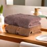 Kuber Industries 144 Tc Pack of 2 Cotton Hand/Face Towels for Men & Women | Easily Washable | Workout Gym Napkins for Men | Pocket Towel – Golden & Brown