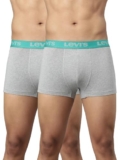 Levis 067 Active Trunk for Men with Contoured Double Pouch, Tag Free Comfort & Smartskin Technology (Grey-Pack of 2)