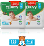 TEDDYY Easy Diaper Pants with Rash Protection and 3x Faster absorption Technology – S(156 Pieces)