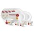 Larah By Borosil Ageria Opalware Glass Dinner Set,Pack of 25, White