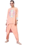 Vishudh Women ROUND NECK ETHNIC SET VNK3007600 Orange L