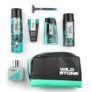 Wild Stone Edge Grooming Kit l Professional Shaving Kit for Men l Deodorant for Men l Shaving Cream l pH Balanced Face Wash l Shower Gel l Shave Foam & After Shave Lotion l Free Razor