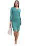 Tokyo TALKIES Women Knee-Length V Neck Full Sleeve Dress TTJ6007947 Green M