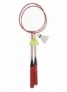 Steel Badminton Racket Set with Shuttlecocks | 2 Rackets | 2 Shuttlecocks (1 Feather + 1 Nylon) Suitable for Beginners & Recreational Play | Indoor & Outdoor Use
