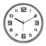 Amazon Brand – Solimo Dual Ring Metallic Analog Wall Clock, Silent Sweep, Bold Numbers (12 Inches, White and Silver)
