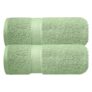 Sulfar 100% Combed Cotton, Quick Drying Highly Absorbent, Luxury Hand Towel Set (Pack of 2, 40 X 70 cm) Nature Green