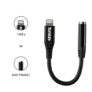 tunez CB-90 Type L to Aux Connector With DAC – Braid + Shell Material, 14cm Length, High-Quality PVC, Best-in-Class Connectors, Type L to Aux (Female) with DAC Chipset (Black)