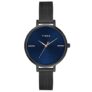 TIMEX Analog Watch for Women with Blue Round Dial & Black Stainless Steel Bracelet Band Water Resistant Women’s Wrist Watches – TWEL155SMU08