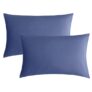 Soft Pillow Covers 21 x 32 Inches – Egyptian Cotton 600 Thread Count Set of 2 Pillow Cover Set Envelope Closure Hotel Quality Pillowcase – Medium Blue