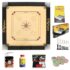 KOXTONS – Carrom Board 36 INCH Full Size with 3″ Border & (Super) with STRICKER & Accessories and Vista 14 INCH Ludo Snakes and Ladder