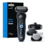 Braun Series 5 Electric Shaver, Senso Flex Technology, Auto Sense for Sensitive Skin, Wet or Dry Use, 100% Waterproof, Li-Ion Battery, 50 Min Runtime, 5 Min Quick Charge, German Engineering, Shaver 52
