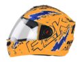 Steelbird SBA-1 R2K Live ISI Certified Full Face Graphic Helmet (Medium 580 MM, Glossy Fluo Orange/Blue with Clear Visor)