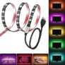 Desidiya® USB 5V 5050 RGB LED Flexible Strip Light Multi-Color Changing Lighting Kit, TV Background Lighting with Mini Controller for TV PC Laptop Bias Lighting (1 Meter for TV’s 40-49″)