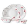 Larah by BOROSIL Fluted Series Verona Opalware Dinner Set | 13 Piece for Family of 4 | Microwave & Dishwasher Safe | Bone-Ash Free | Crockery Set for Dining & Gifting | Plates & Bowls | White
