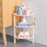 wolpin Bathroom Shelf Stand Plastic 3 Tier Shelves with Hooks Corner Kitchen Bathroom Multipurpose Holder Bathroom Storage Rack Box Strong Shower Rack Shelf