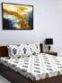 Bombay Dyeing Mimosa 164 TC Microfiber White Double Size Bedsheet with 2 Pillow Covers