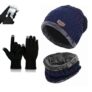 Perpetual Men’s Winter Wear Set – Bike Riding Gloves, Stylish Woolen Caps, Touchscreen Gloves, Neck Warmers, Beanie Cap for Cold Weather Mix Color 1 Set