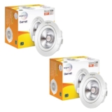 wipro Garnet 3 W Slim COB Downlight for False Ceiling | Neutral White (4000K) | Ceiling or Cabinet Light with Adjustable Optics | Pack of 2