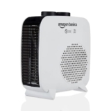 AmazonBasics Compact Portable Room Heater | 2000W | Corded Electric | Convection Heating with 2 Heat Settings | Indoor Use | Small | White PP Plastic