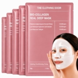 Bio Collagen Real Deep Face Mask Sheet Korean Overnight Collagen Face Mask Deep Hydration Skin Repair Glowing Skin Anti-Aging Moisturizing Korean Skincare Low Molecular Collagen 34 ml (Pack of 1 Pcs)