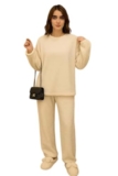 KOTTY Women’s Cozy Winter Tracksuit Two-Piece Set (Off white,L)-KTYWINTERSET152L