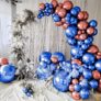Just Party 25Pcs Rose Gold & 25Pcs Blue Metallic Chrome Balloons with Shiny Surface For Birthdays/Anniversary/Engagement/Baby Shower/bachelorette Party Decorations (Pack of 50)