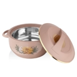 Asian Plastowares Nova Casserole 1600ml | Premium Insulated ISI-Certified Hotpot | Elegant Serveware Set | Kitchen Gift Combo with Box | Rose Beige