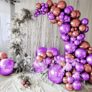 Just Party 25Pcs Rose Gold & 25Pcs Purple Metallic Chrome Balloons with Shiny Surface For Birthdays/Anniversary/Engagement/Baby Shower/bachelorette Party Decorations (Pack of 50)